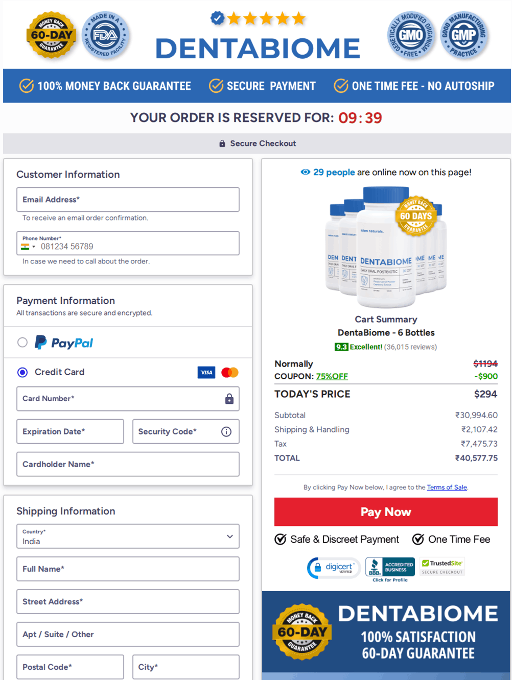 DentaBiome Checkout